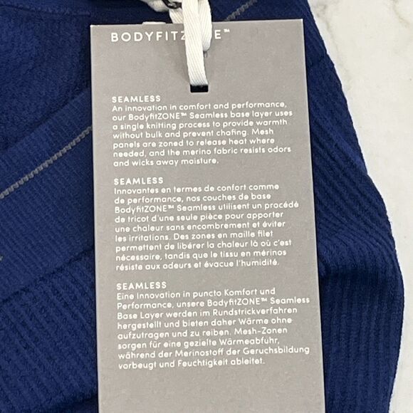 icebreaker NEW Mens L 200 Zone Seamless Leggings Base Layer Blue Merino Blend - Picture 9 of 15